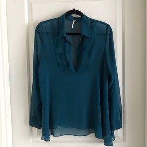 Free People sheer top - turquoise